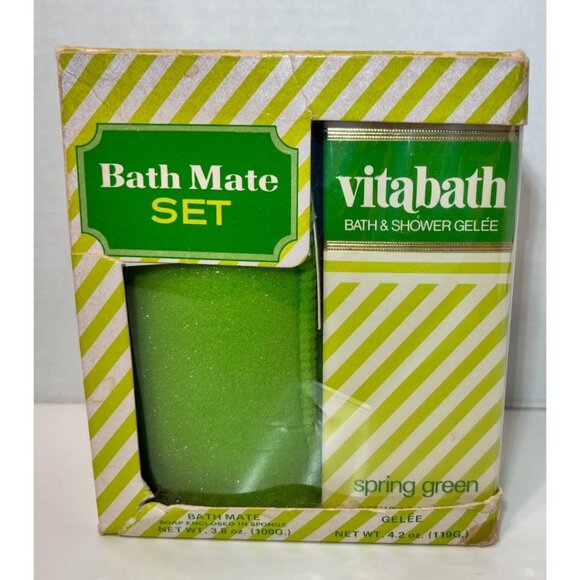 Vitabath Other - Vintage Vitabath Bath & Shower Gelee & Soap Sponge Spring Green 4.2 Oz & 3.8 Oz